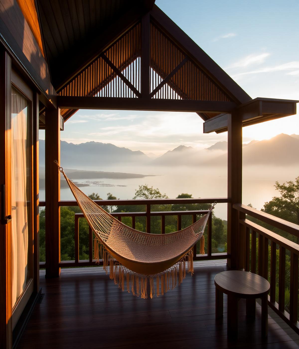 Suíte com vista para o lago